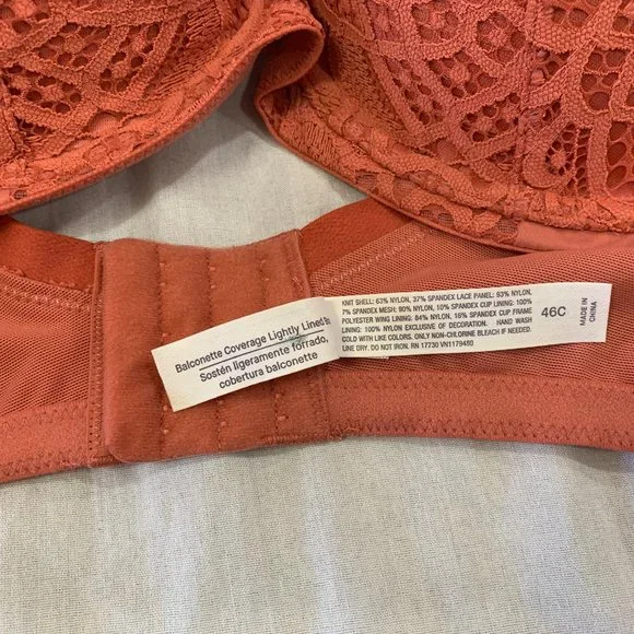 🌼AUDEN BALCONETTE COVERAGE LIGHTLY LINED WOMENS UNDERWIRE BRA SIZE 46… 🌼